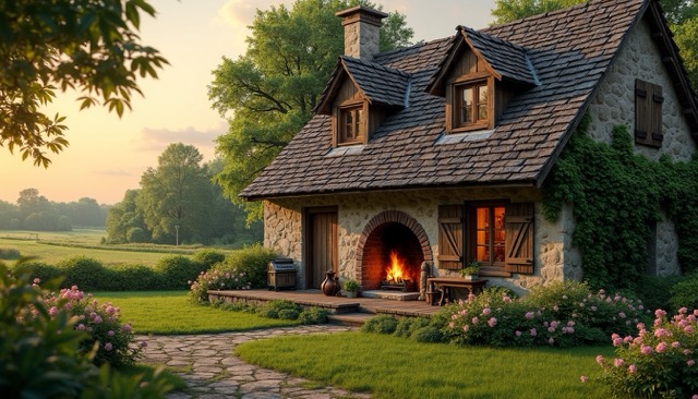 countryside setting, amidst a tapestry