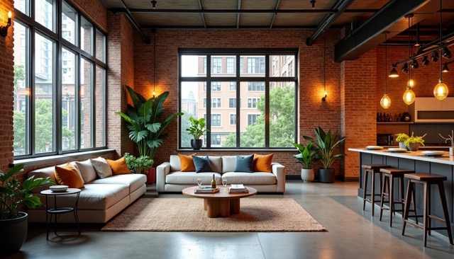 downtown area stylish loft