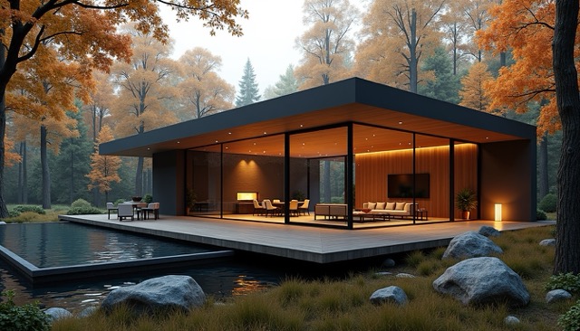 modern glass house
